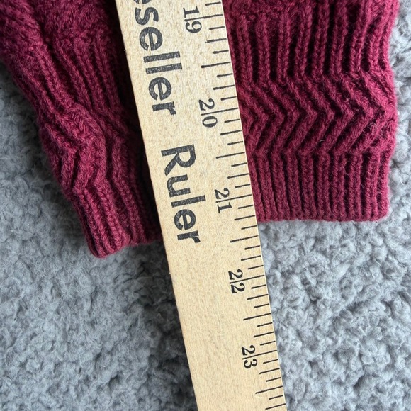 Chaps Ralph Lauren Mens Large Burgundy Chevron Cotton Knit Sweater Vintage - Picture 5 of 11